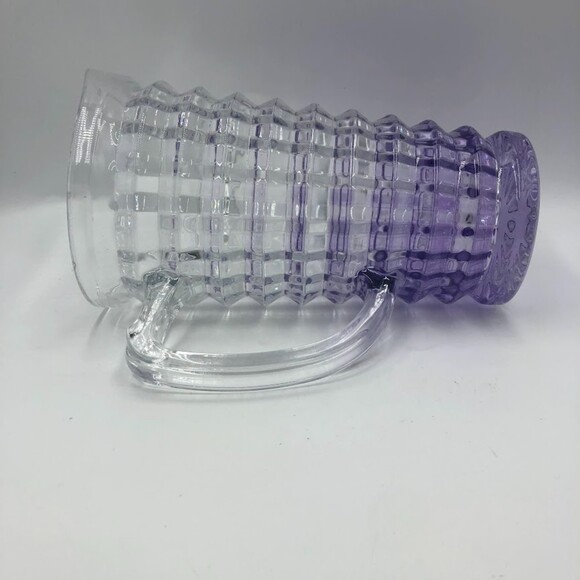 Purple and Clear Textured Glass Pitcher Ombre Unique - Picture 7 of 13
